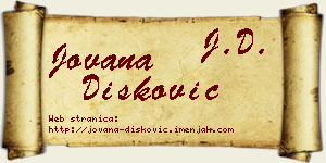 Jovana Dišković vizit kartica